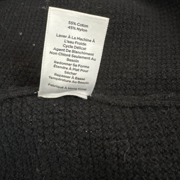 Talbots Textured Open-Front Cardigan Women’s Petite Medium Black Sweater - Picture 7 of 9